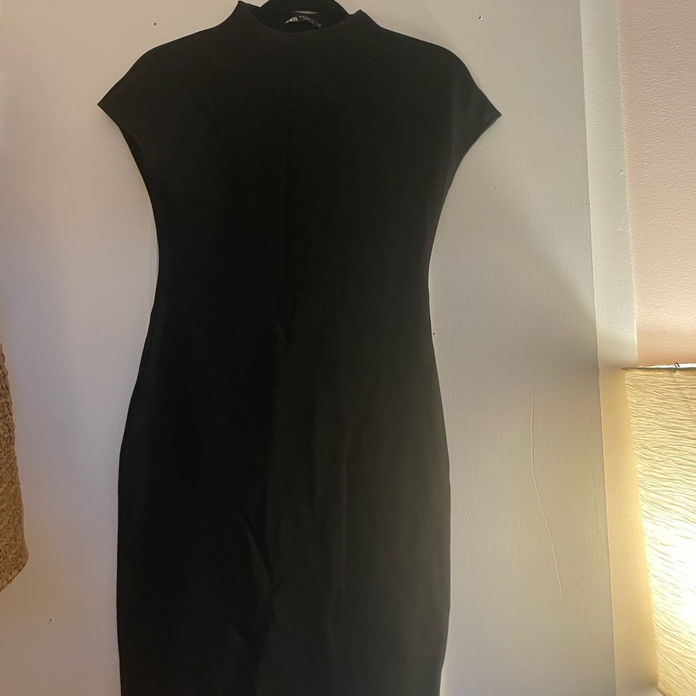 Zara mock neck short sleeve dress
